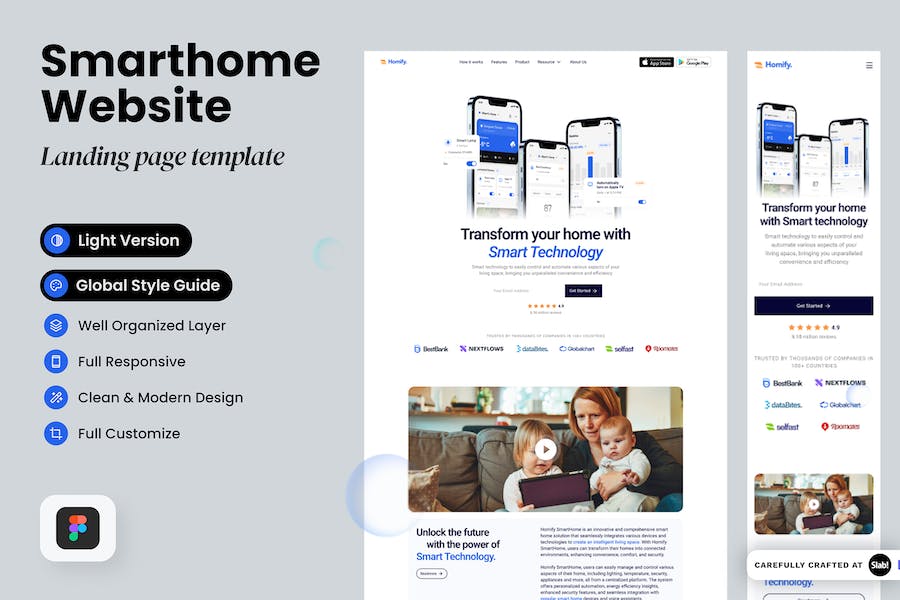 Banner image of Premium Homify Smart Home Landing Page  Free Download