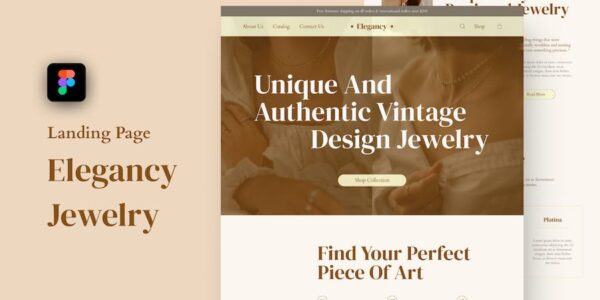 Banner image of Premium Elegancy Aesthetic Jewelry Landing Page  Free Download