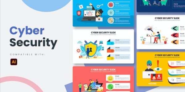 Banner image of Premium Business Cyber Security Illustrator Infographics  Free Download