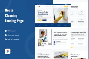 Banner image of Premium House Cleaning Service Landing Page Website Design  Free Download