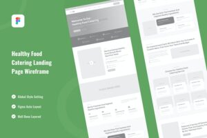 Banner image of Premium Healthy Food Catering Landing Page Wireframe  Free Download