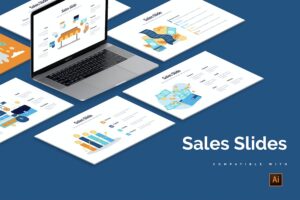 Banner image of Premium Business Sales Slides Illustrator Infographics  Free Download