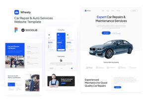 Banner image of Premium Wheely Car Repair & Auto Services Web Template  Free Download