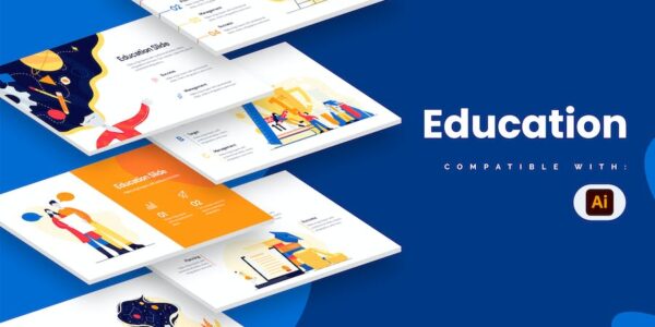 Banner image of Premium Education Slides - Illustrator Infographics  Free Download