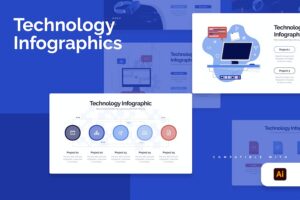 Banner image of Premium Business Technology Illustrator Infographics  Free Download