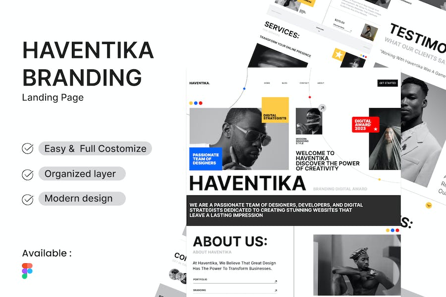 Banner image of Premium Haventika Branding Portfolio Landing Page  Free Download