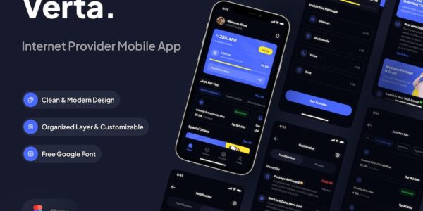 Banner image of Premium Verta Internet Provider App â Dark Mode  Free Download