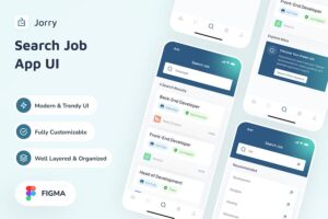 Banner image of Premium Jorry Search Job App UI  Free Download