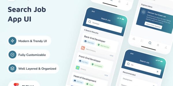 Banner image of Premium Jorry Search Job App UI  Free Download