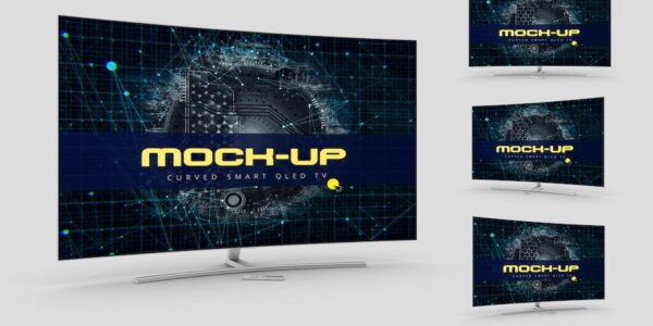Banner image of Premium Curved Smart TV Mockup  Free Download