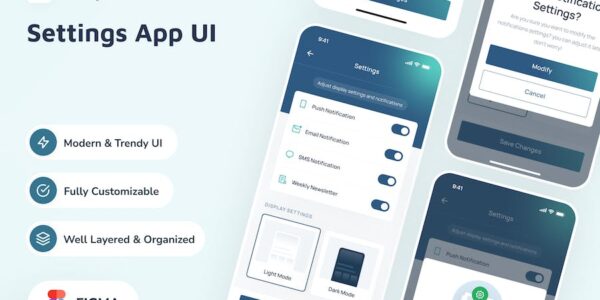 Banner image of Premium Jorry Settings App UI  Free Download