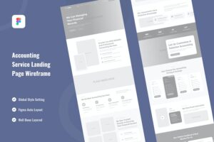 Banner image of Premium Accounting Service Landing Page Website Wireframe  Free Download