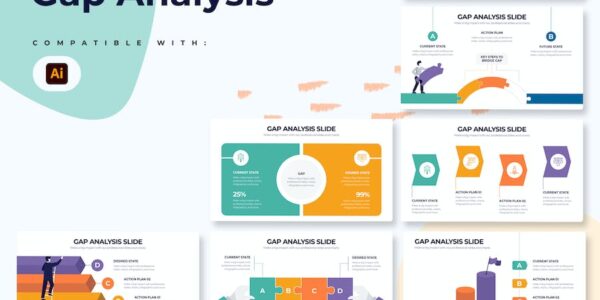 Banner image of Premium Business Gap Analysis Illustrator Infographics  Free Download