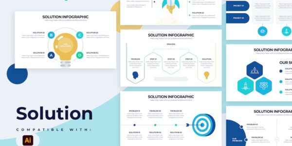 Banner image of Premium Business Solution Illustrator Infographics  Free Download