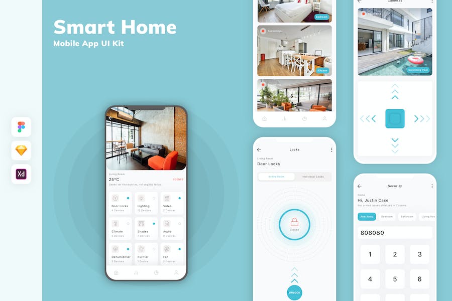 Banner image of Premium Smart Home Mobile App UI Kit  Free Download
