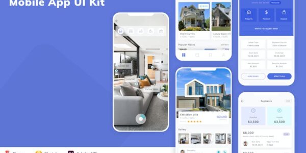 Banner image of Premium Property Management Mobile App UI Kit  Free Download