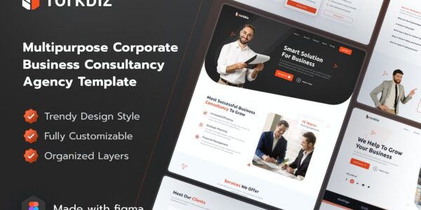 Banner image of Premium Torkbiz - Multipurpose Business Figma UI Template  Free Download