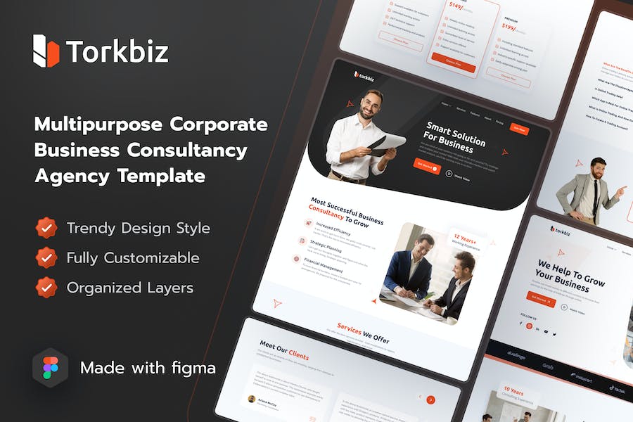 Banner image of Premium Torkbiz - Multipurpose Business Figma UI Template  Free Download