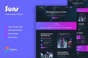 Banner image of Premium Suns NFT Metaverse Landing Page Template  Free Download