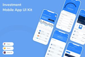 Banner image of Premium Investment Mobile App UI Kit  Free Download