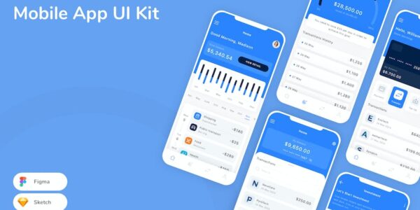 Banner image of Premium Investment Mobile App UI Kit  Free Download