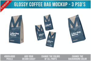 Banner image of Premium Glossy Coffee Bag Mockups  Free Download