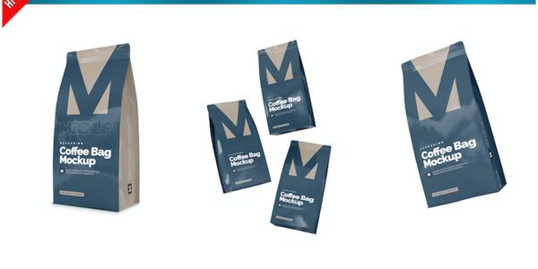 Banner image of Premium Glossy Coffee Bag Mockups  Free Download