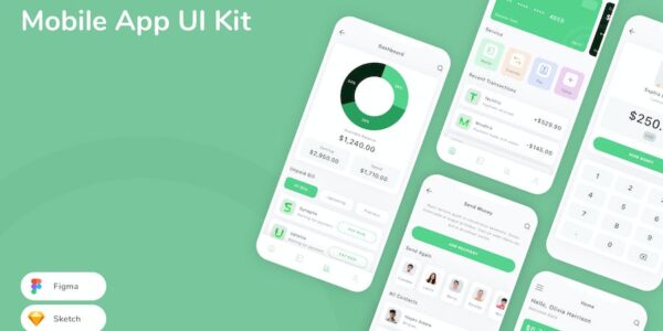 Banner image of Premium Money Send Mobile App UI Kit  Free Download