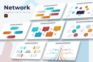 Banner image of Premium Business Network Illustrator Infographics  Free Download