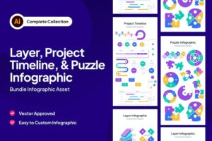 Banner image of Premium Layer Timeline Puzzle Infographic Asset  Free Download