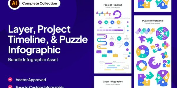 Banner image of Premium Layer Timeline Puzzle Infographic Asset  Free Download
