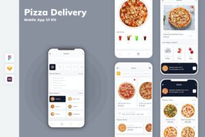 Banner image of Premium Pizza Delivery Mobile App UI Kit  Free Download