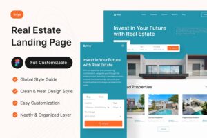 Banner image of Premium Real Estate Landing Page  Free Download