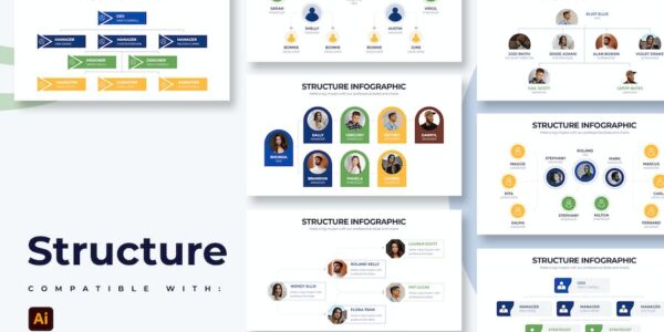 Banner image of Premium Business Structure Illustrator Infographics  Free Download