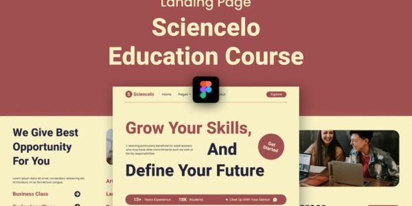 Banner image of Premium Sciencelo Education Course Landing Page  Free Download