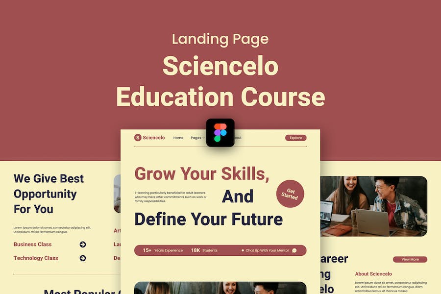 Banner image of Premium Sciencelo Education Course Landing Page  Free Download