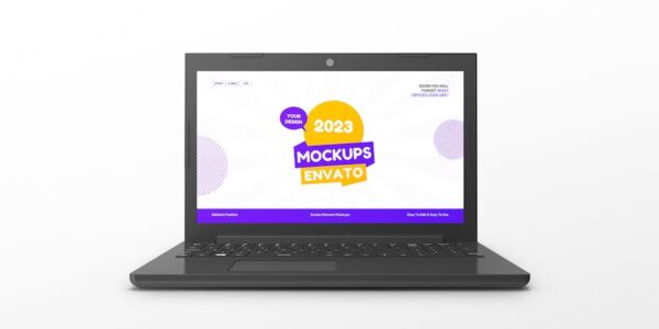 Banner image of Premium Black Laptop Mockup  Free Download