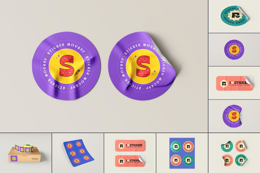 Banner image of Premium Round Sticker PSD Mockups Pack  Free Download