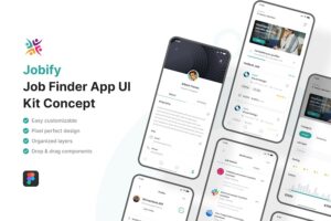 Banner image of Premium Jobify Job Finder Mobile App UI Kit  Free Download