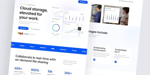 Banner image of Premium Coca Cloud SaaS Landing Page  Free Download