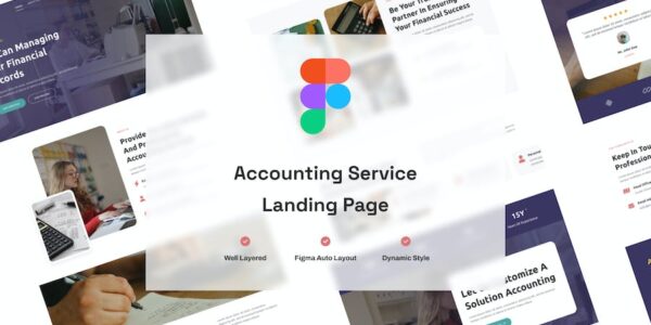 Banner image of Premium Accounting Service Landing Page Website Design  Free Download
