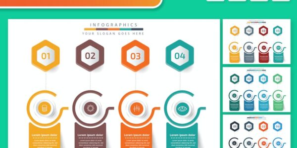 Banner image of Premium 4 Step Infographic Elements  Free Download