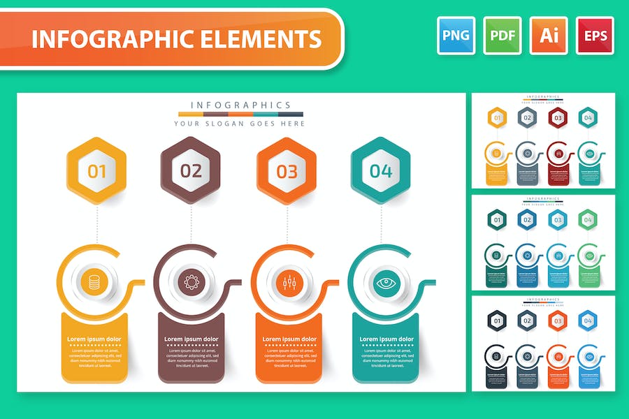 Banner image of Premium 4 Step Infographic Elements  Free Download