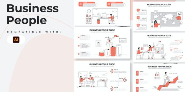 Banner image of Premium Business People Illustrator Infographics  Free Download