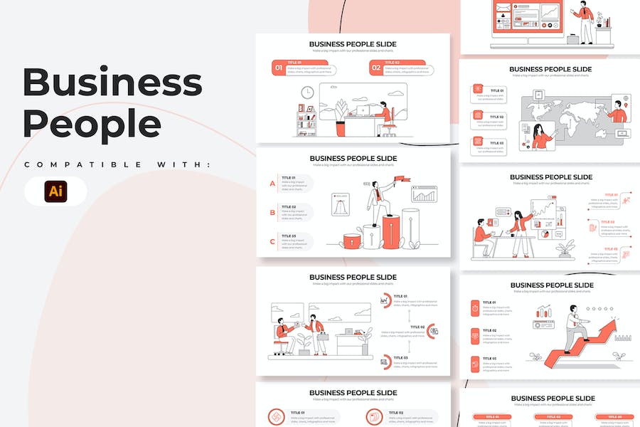 Banner image of Premium Business People Illustrator Infographics  Free Download