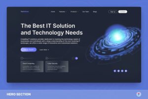 Banner image of Premium Techverse Technology Hero Section Figma Template  Free Download