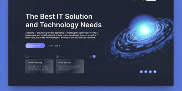 Banner image of Premium Techverse Technology Hero Section Figma Template  Free Download