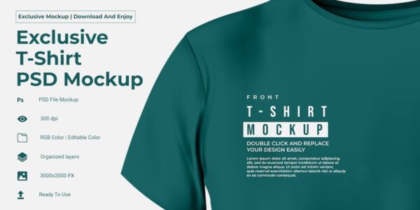 Banner image of Premium Exclusive T-Shirt PSD Mockup  Free Download