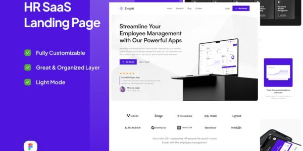 Banner image of Premium Empki HR SaaS Landing Page  Free Download