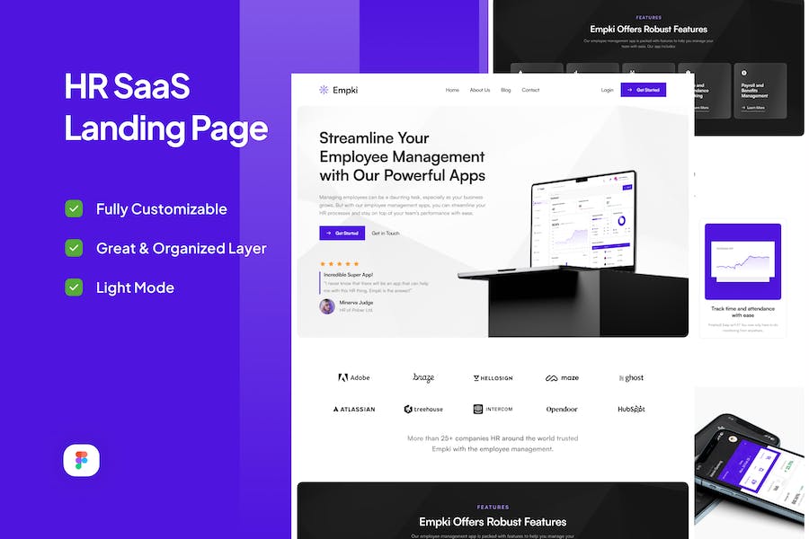 Banner image of Premium Empki HR SaaS Landing Page  Free Download